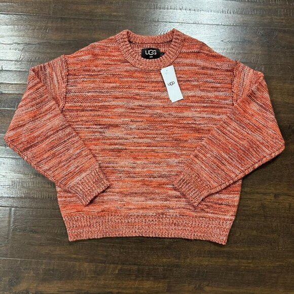 UGG Women Avianna Wool Blend Pullover Sweater Crew Neck Salmon Pink XL - Picture 1 of 10